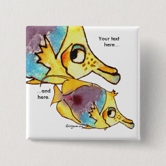 Bóton Quadrado 5.08cm Pin personalizado peixes dos Butterflyfish dois