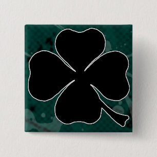 Bóton Quadrado 5.08cm Pin preto do trevo
