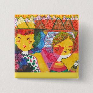 Bóton Quadrado 5.08cm Pin psicadélico dos borrachos |