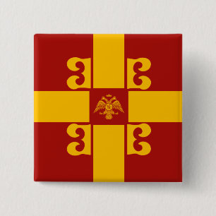 Bóton Quadrado 5.08cm Pin Quadrado de Bizâncio