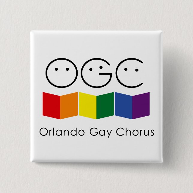 Bóton Quadrado 5.08cm Pin Quadrado de Orlando Gay Chorus (Frente)
