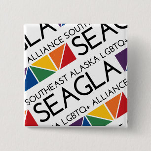Bóton Quadrado 5.08cm Pin quadrado do logotipo de SEAGLA