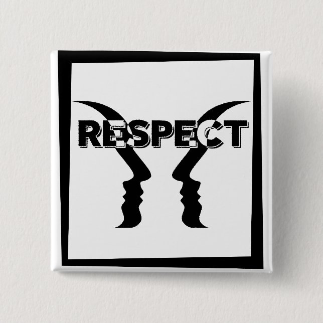 Bóton Quadrado 5.08cm Pin reindicativo de respeitto entre personas. (Frente)