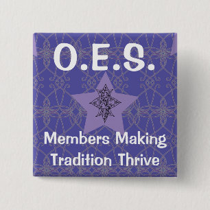 Bóton Quadrado 5.08cm Pin roxo da estrela oriental