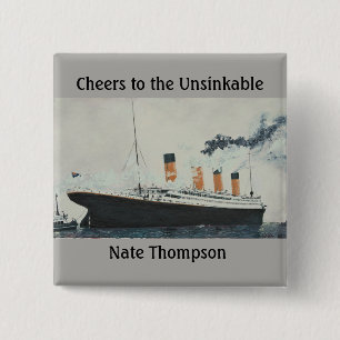 BÓTON QUADRADO 5.08CM PIN TITÂNICO DO PARTIDO