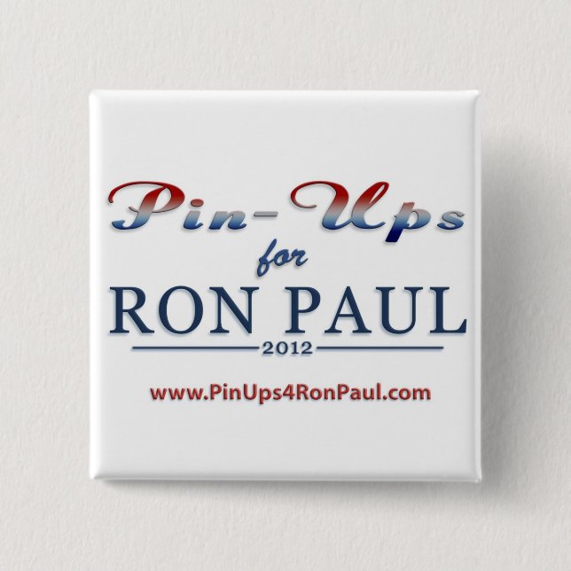 Bóton Quadrado 5.08cm PIn-UPS para o botão quadrado de Ron Paul (Frente)