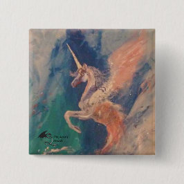Bóton Quadrado 5.08cm Pin voado Campchurch do unicórnio do mar