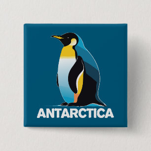 Bóton Quadrado 5.08cm Pinguim Antártico