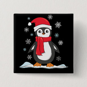 Bóton Quadrado 5.08cm Pinguim Cujo Natal