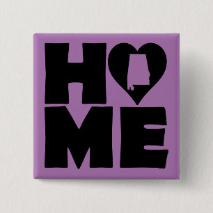 Bóton Quadrado 5.08cm Pino Crachá do Botão do Estado do Coração do Alaba