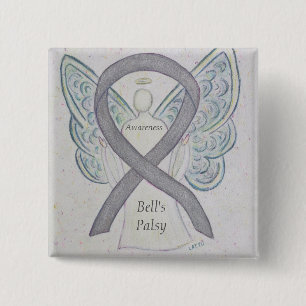 Bóton Quadrado 5.08cm Pino de Arte Anjo da Fita de Consciência da Bell