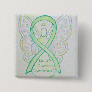 Bóton Quadrado 5.08cm Pino de Arte Personalizada do Angel Ribbon para Se