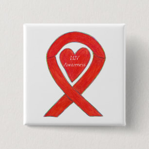Bóton Quadrado 5.08cm Pino de Arte Personalizado da Fita Coração de Sens