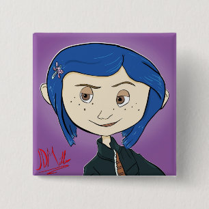 Bóton Quadrado 5.08cm Pino do Botão de Filme Coraline