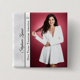 Bóton Quadrado 5.08cm Pino do Botão de Sash do Pageant | Gelo mármore