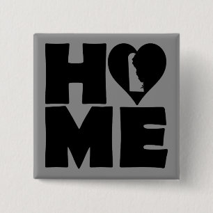 Bóton Quadrado 5.08cm Pino do Crachá do botão de Estado do coração d