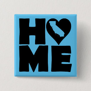 Bóton Quadrado 5.08cm Pino do Crachá do Botão do Coração da Califórnia H