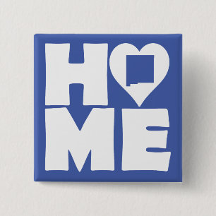 Bóton Quadrado 5.08cm Pino do Crachá do Botão do Estado do Coração do No