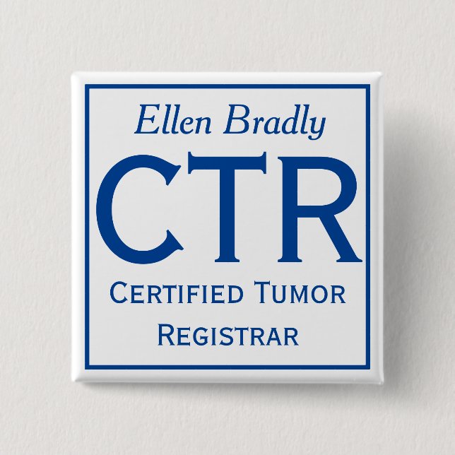 Bóton Quadrado 5.08cm Pino do CTR com seu nome (Frente)