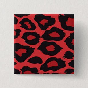 Bóton Quadrado 5.08cm Pino do Leopardo Vermelho