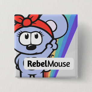 Bóton Quadrado 5.08cm Pino do mouse rebelde