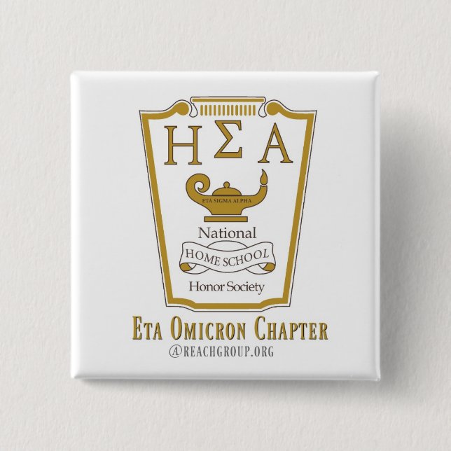 Bóton Quadrado 5.08cm Pino nacional da sociedade da honra de Homeschool (Frente)