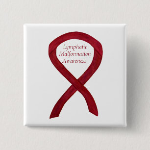 Bóton Quadrado 5.08cm Pino Personalizado de Fita de Sensibilização par