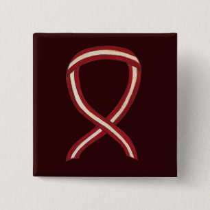 Bóton Quadrado 5.08cm Pino Personalizado de Sensibilização para Burgundy