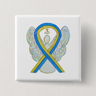Bóton Quadrado 5.08cm Pino Personalizado do Anjo de Consciência da Fita