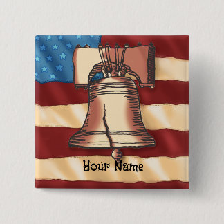 Bóton Quadrado 5.08cm Pino quadrado do Liberty Bell