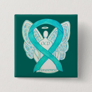 Bóton Quadrado 5.08cm Pinos de Arte do Anjo da Guardiã do Teatro e Cons