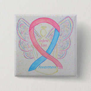 Bóton Quadrado 5.08cm Pinos de Arte Personalizada do Anjo da Fita de Per