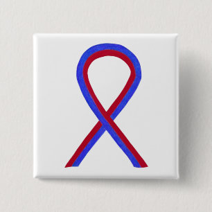 Bóton Quadrado 5.08cm Pinos do botão de consciência vermelho e azul da f