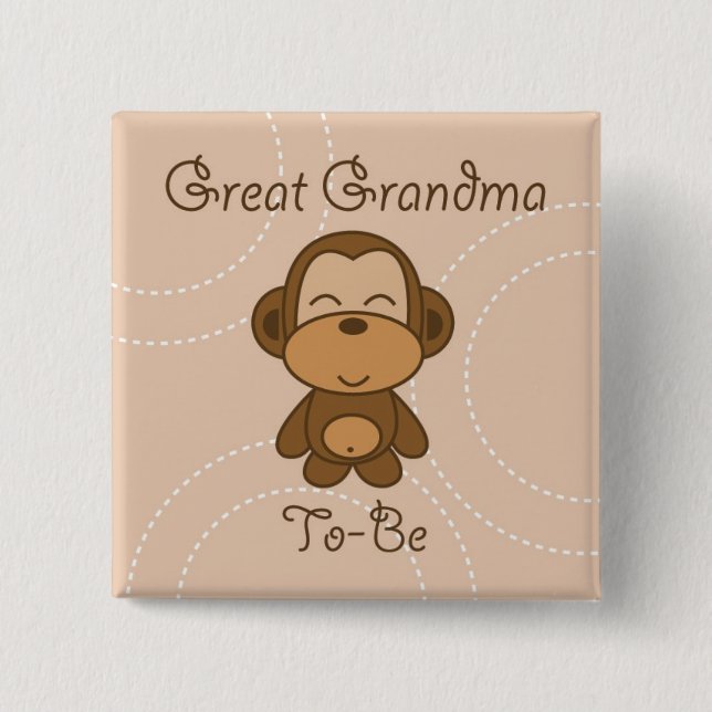 Bóton Quadrado 5.08cm Pinos do chá de fraldas (Frente)