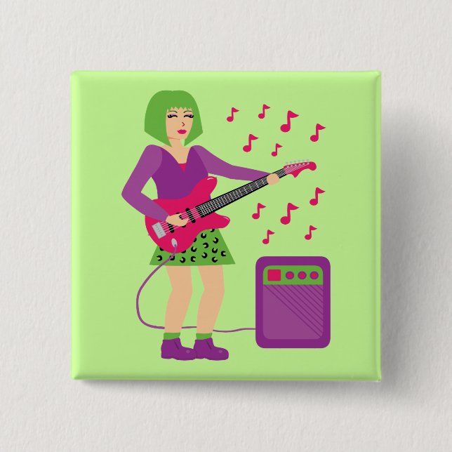 Bóton Quadrado 5.08cm Pintinho da rocha (Frente)