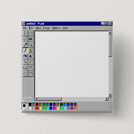 Bóton Quadrado 5.08cm Pintura MS do Windows 95