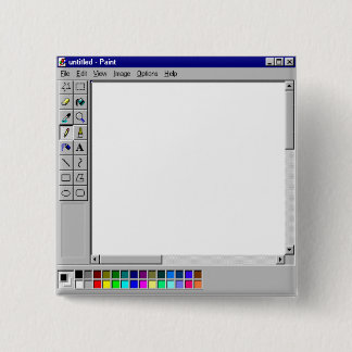 Bóton Quadrado 5.08cm Pintura MS do Windows 95