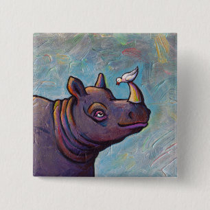 Bóton Quadrado 5.08cm Pintura pequena do divertimento da bisbolhetice do