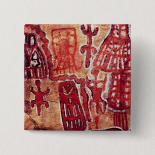 Bóton Quadrado 5.08cm Pintura pré-histórica da rocha