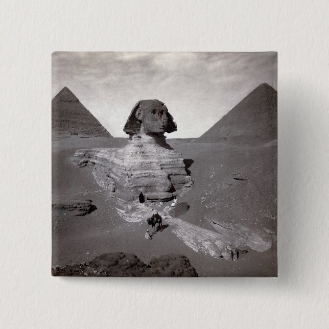 Bóton Quadrado 5.08cm Pirâmides de Sphinx e Giza do excelente Necropolis (Frente)
