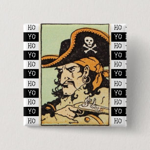 Bóton Quadrado 5.08cm Pirata Vintage