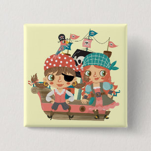 Bóton Quadrado 5.08cm Piratas femininos
