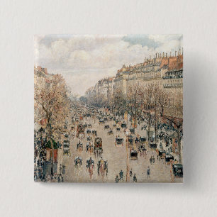 Bóton Quadrado 5.08cm Pissarro - Boulevard Montmartre, Tarde Sun