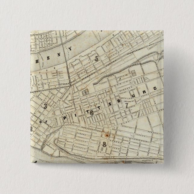 Bóton Quadrado 5.08cm Pittsburgh (Pensilvânia) (Frente)