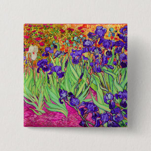 Bóton Quadrado 5.08cm PixDezines van gogh íris/st. remy
