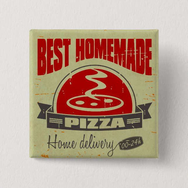 Bóton Quadrado 5.08cm Pizza (Frente)