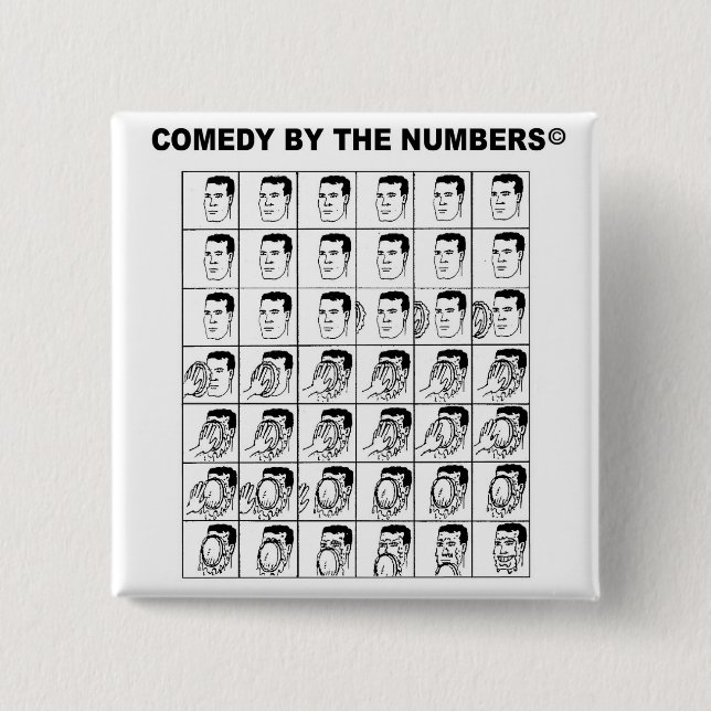 Bóton Quadrado 5.08cm Pizza No Rosto - BOTÃO (Frente)