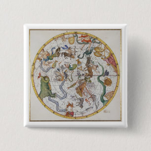 Bóton Quadrado 5.08cm Placa 27 do "atlas Coelestis", por John Flamsteed