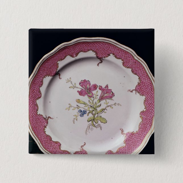 Bóton Quadrado 5.08cm Placa com design botânico (Frente)