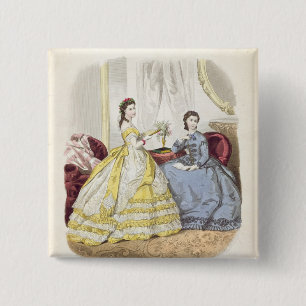 Bóton Quadrado 5.08cm Placa de forma que mostra ballgowns
